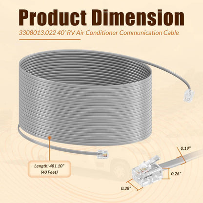 Bethesda Industrial 3308013.022 40’ RV Air Conditioner Communication Cable for Dometic Multi-Zone