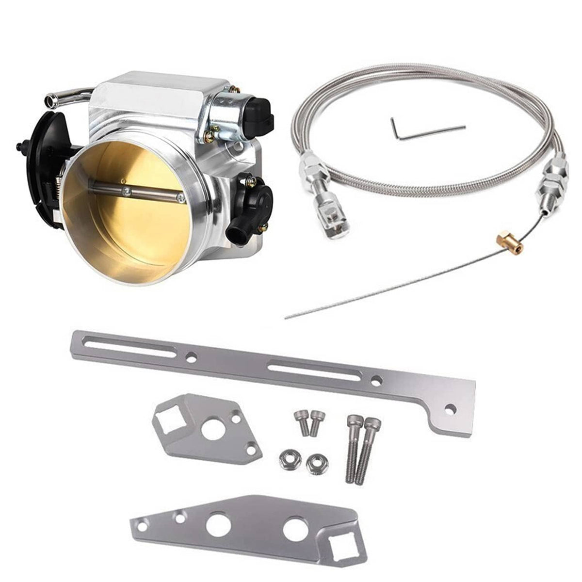 Bethesda Industrial 4 Bolt 102mm Throttle Body & TPS IAC+Throttle Cable For GM Gen III LS1 LS2 LS6