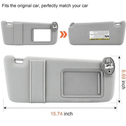 Bethesda Industrial Left and Right Gray Sun Visor Pair With Cover Trims for Toyota Venza 2009-2016