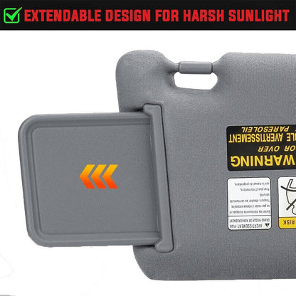 Bethesda Industrial 2Pcs Sun Visor LH Driver & RH Passenger Side For 2005-2015 Toyota Tacoma Gray