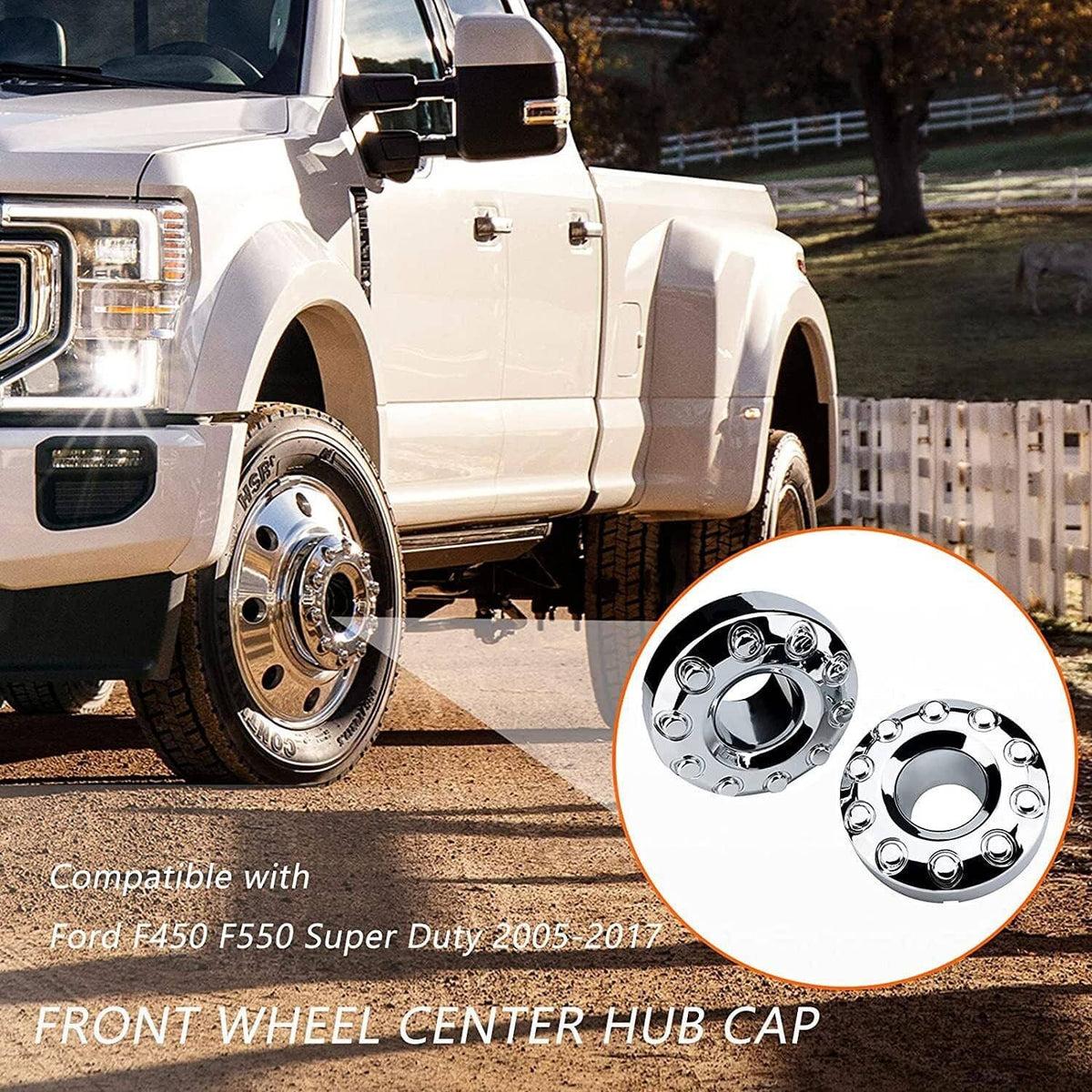 Bethesda Industrial 2Pcs Wheel Center Hub Caps Dually 10 Lug For 2005-2017 Ford F450 F550 Super Duty