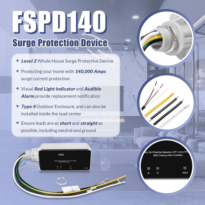 Bethesda Industrial Replace for FSPD140 Surge Protection Device, Level 2 Rated for 140,000 Amps