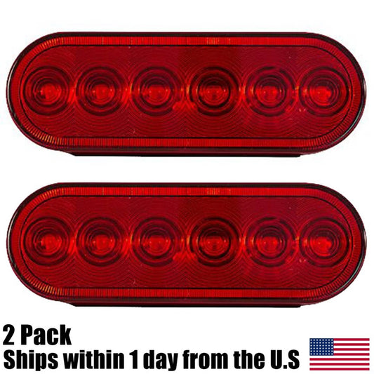 Bethesda Industrial (2) Buyers 5626156 6-inch Oval Stop Turn Tail-Light with 6 LEDS