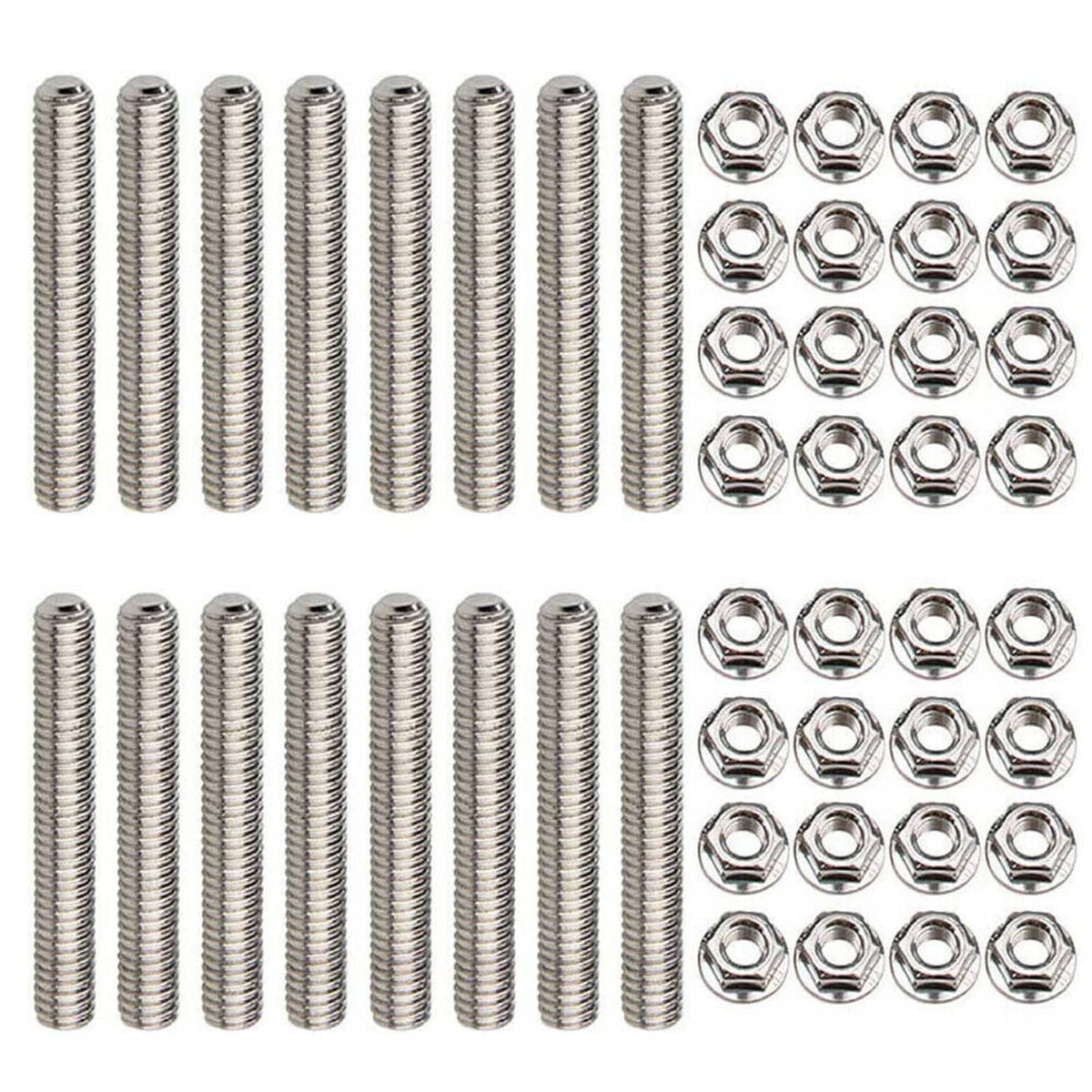 Bethesda Industrial 16pcs Stainless Steel Exhaust Manifold Stud Nuts Set for Ford 4.6L 5.4L Liter V8