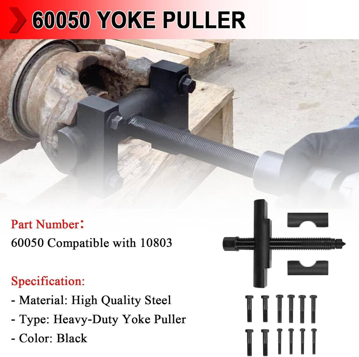 Bethesda Industrial 10803 Heavy Duty Yoke Puller Tool For Semi Trucks, Class 6-8 Trucks & Equipment