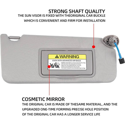 Bethesda Industrial 2x Gray Sun Visor w/ Light & Mirror Set For 2008-2017 Honda Accord 83280TA5A51ZA