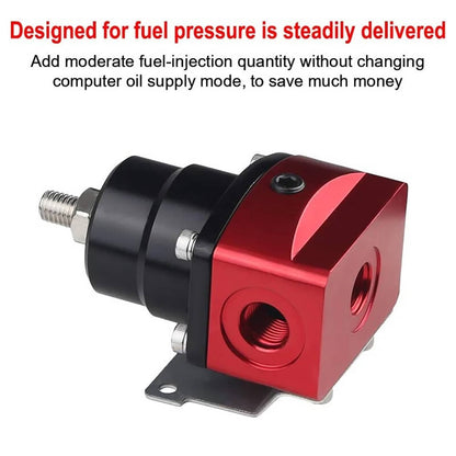 Bethesda Industrial Black-Red Adjustable Fuel Pressure Regulator Kit Oil 0-100psi Gauge -6AN 6AN