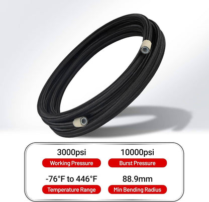 Bethesda Industrial 20FT 6AN 3/8" E85 PTFE LS Swap EFI Fuel Line Fitting Nylon Braided Fuel Kit New