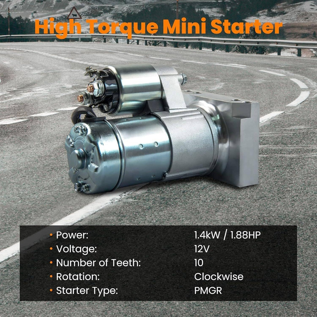 Bethesda Industrial Starter Motor for Chevy SBC BBC GM Super Mini High Torque 1.4KW CW 12V 10 Teeth
