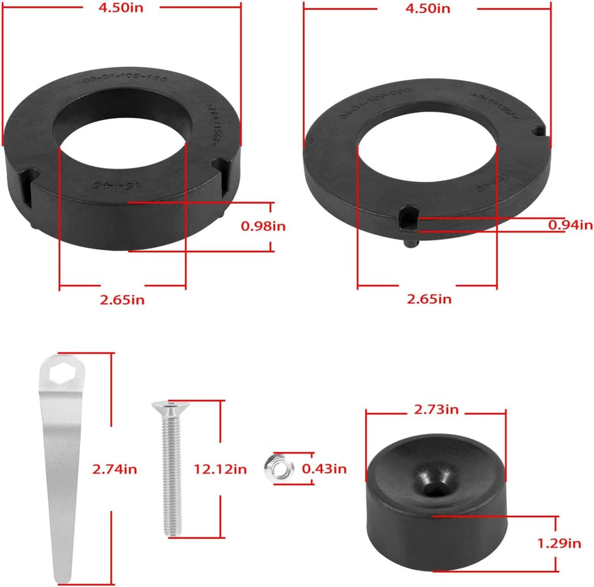 Bethesda Industrial 1155300 Front 1.5” Performance Spacer Leveling Kit for Jeep Gladiator 2020-2022