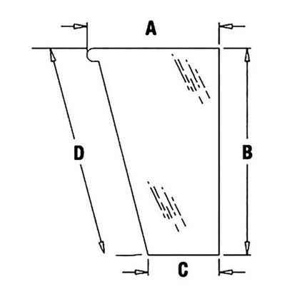 Bethesda Industrial Cab Glass - Front Lower Left Hand fits Case 580M 580 Super M 590 338420A1