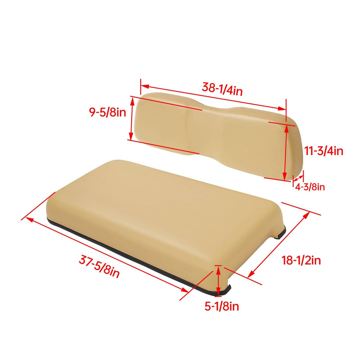 Bethesda Industrial Front Seat Assembly Bottom&Back Cushion For Club Car DS 2000.5-UP Tan Golf Cart