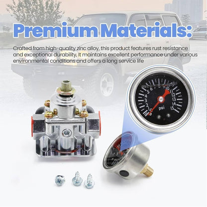 Bethesda Industrial Silver Low Fuel Pressure Regulator Gauge 12-804 for Carburetor Carb Quick Fuel