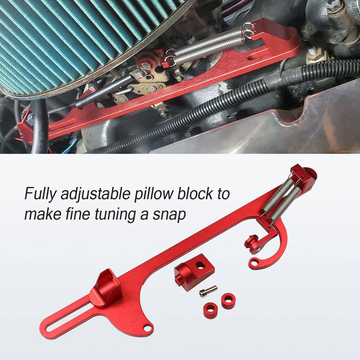 Bethesda Industrial Red Aluminum Throttle Cable Carb Bracket For 4150 4160 Carburetor 350 SBC
