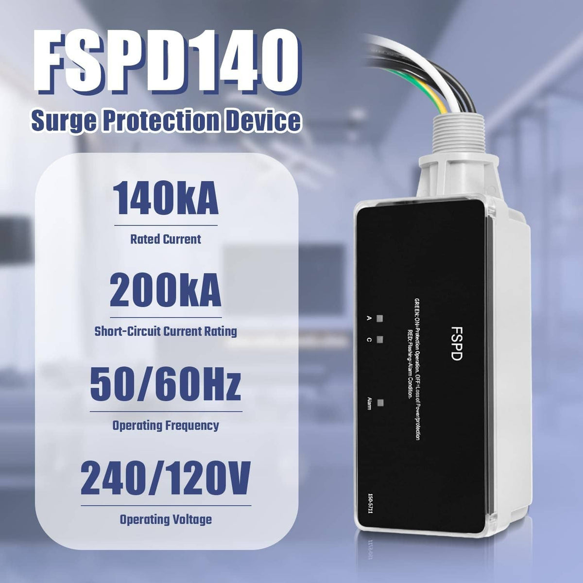 Bethesda Industrial Replace for FSPD140 Surge Protection Device, Level 2 Rated for 140,000 Amps
