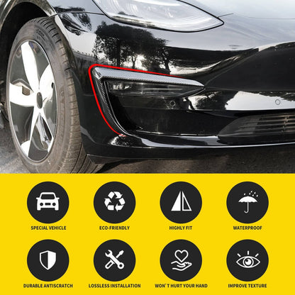 Bethesda Industrial Front Fog Light Eyebrow Cover Trim Carbon Fiber Style For Tesla Model 3 2017+ U8
