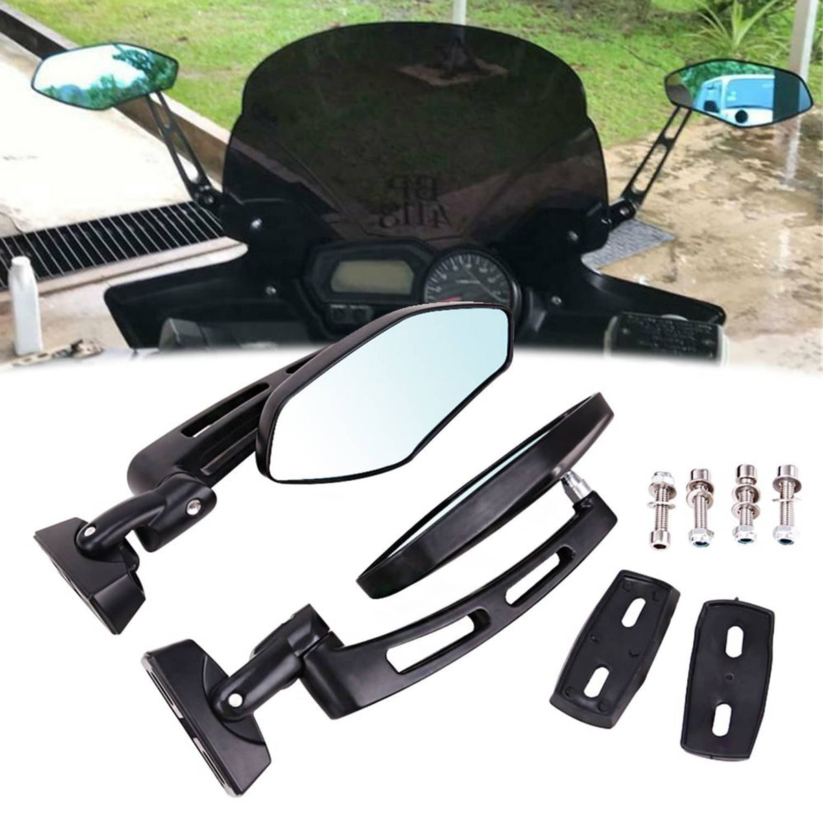 Bethesda Industrial Rearview Side Racing Mirrors For Suzuki GSX1300R Hayabusa 1999-2023 Motorcycle