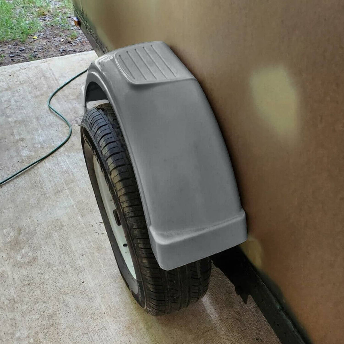 Bethesda Industrial For 13" Wheels Tires Skirt Boat Gray Plastic Pair 2 Single Axle Trailer Fenders