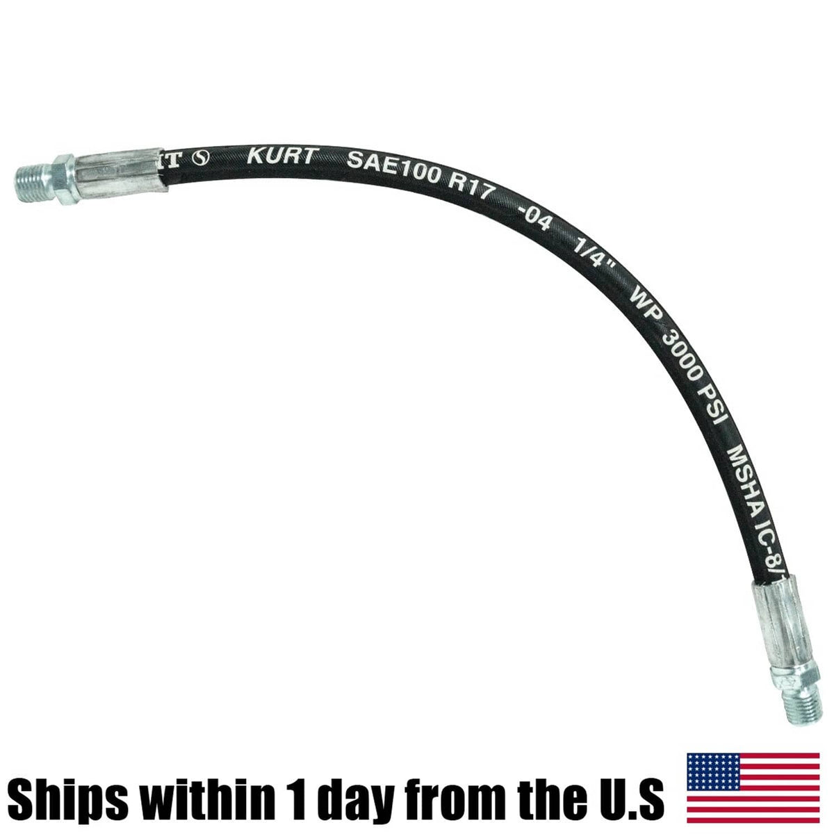 Bethesda Industrial Snow Plow Upper Lower Lift Cylinder Hose Fits BOSS Plows HYD01695 1/4 X 15 1/2