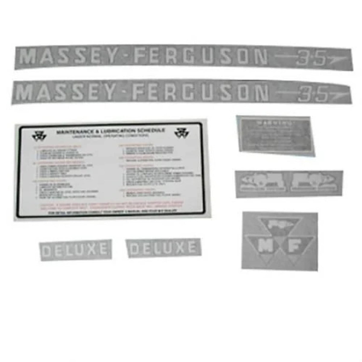 Bethesda Industrial Decal Set 35 Deluxe Vinyl fits Massey Ferguson 35