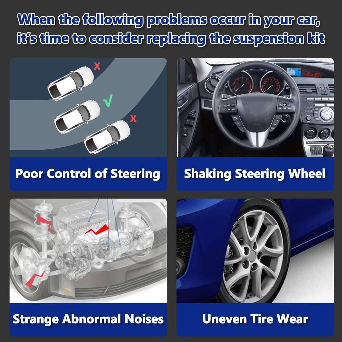 Bethesda Industrial 6Pcs New For 2007-2013 Mazda 3 Rear Upper Lower Suspension Control Arms Kit