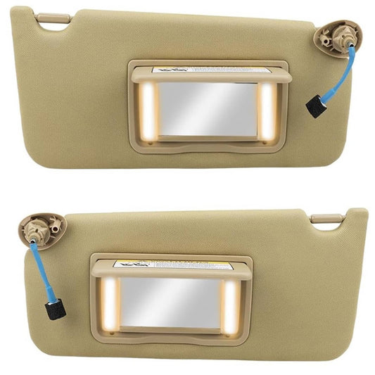 Bethesda Industrial Left & Right Side Beige Sun Visor For Honda Accord 2008 - 2017 w/Light & Mirror
