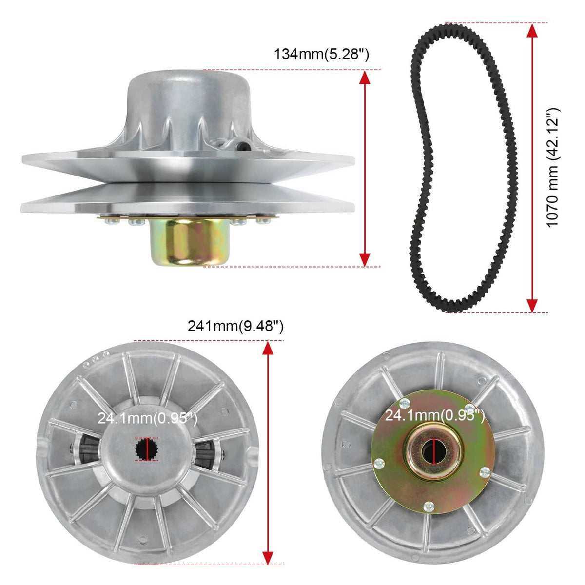Bethesda Industrial Primary & Secondary Clutch w/ Belt Fits Polaris Ranger 570 2015 1323275 1323070