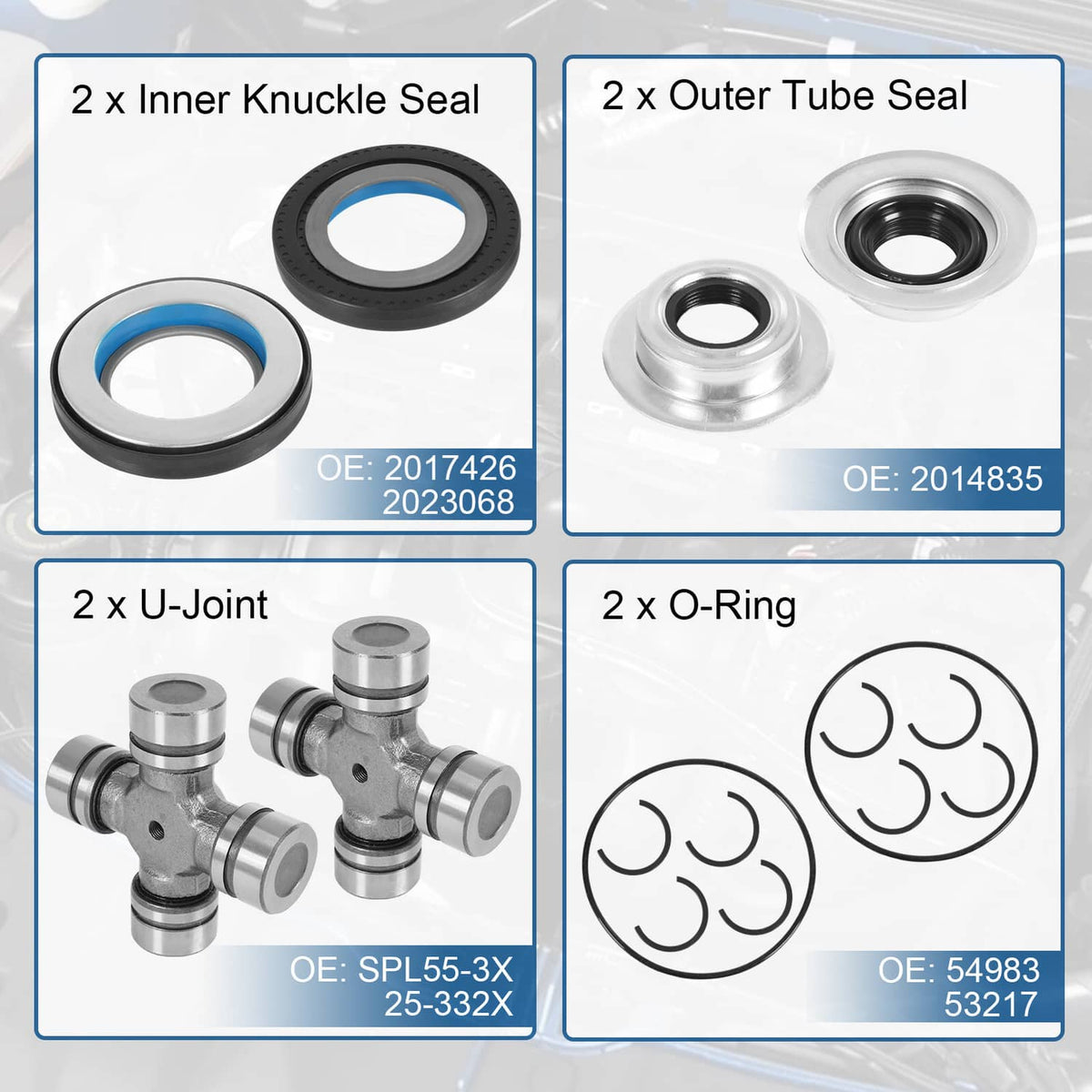 Bethesda Industrial Front Axle Seal And Greaseable U Joint Kit For Ford 2005-14 F250 F350 Super Duty