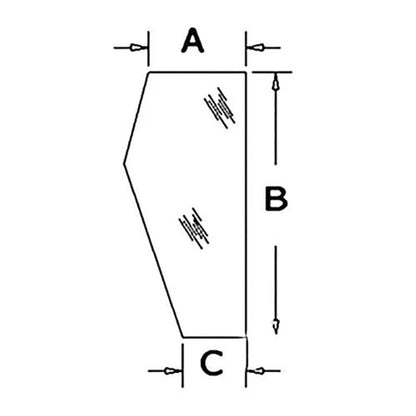 Bethesda Industrial Cab Glass - Front Lower Right Hand fits Case 580K 580SK 580K 580SK 590 D131288