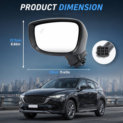 Bethesda Industrial Left Driver Side Mirror for 2017-24 Mazda CX-5 With BSM Power Turn Signal Light
