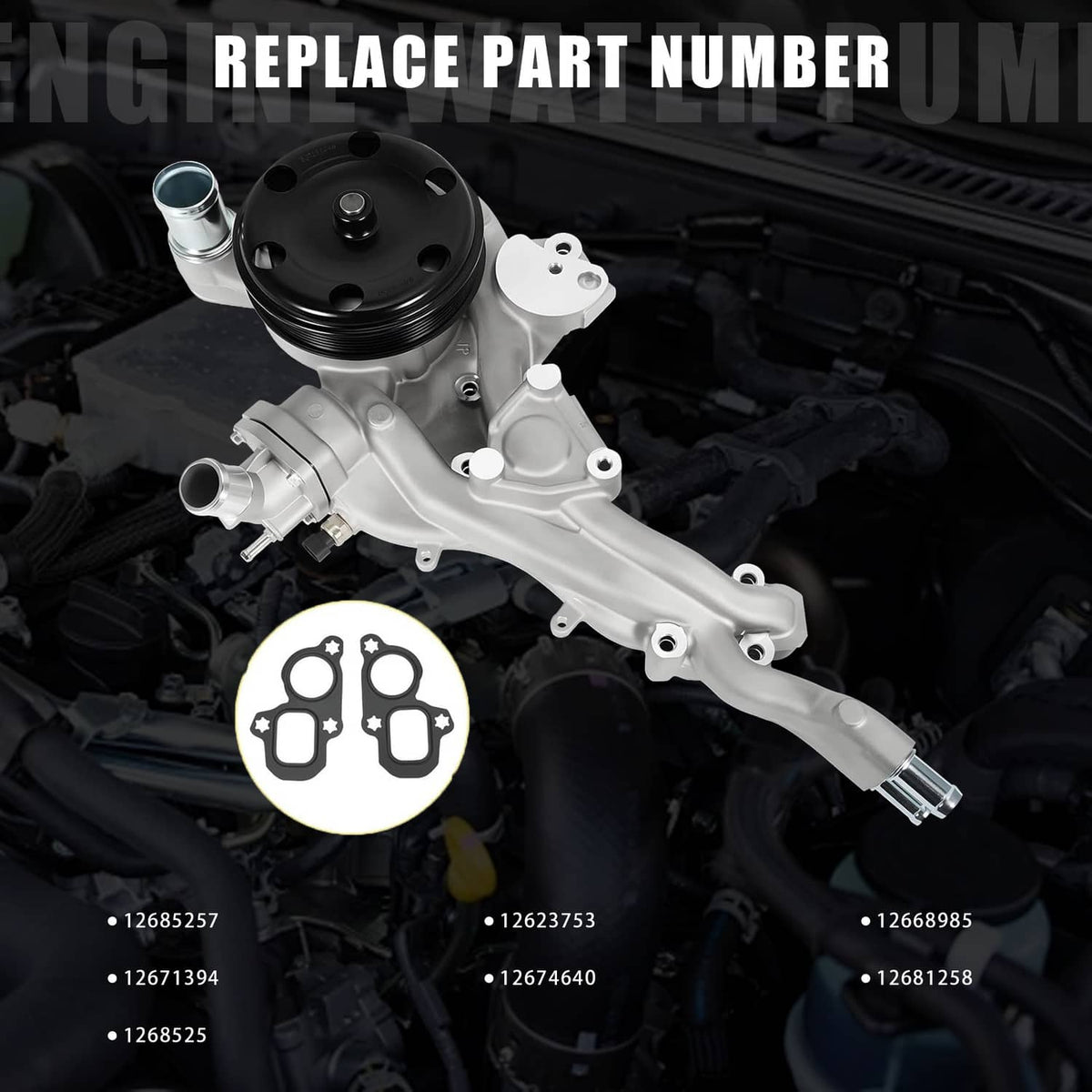 Bethesda Industrial Water Pump w/Thermostat for 2014-2020 Chevy Silverado 1500 GMC Sierra Cadillac