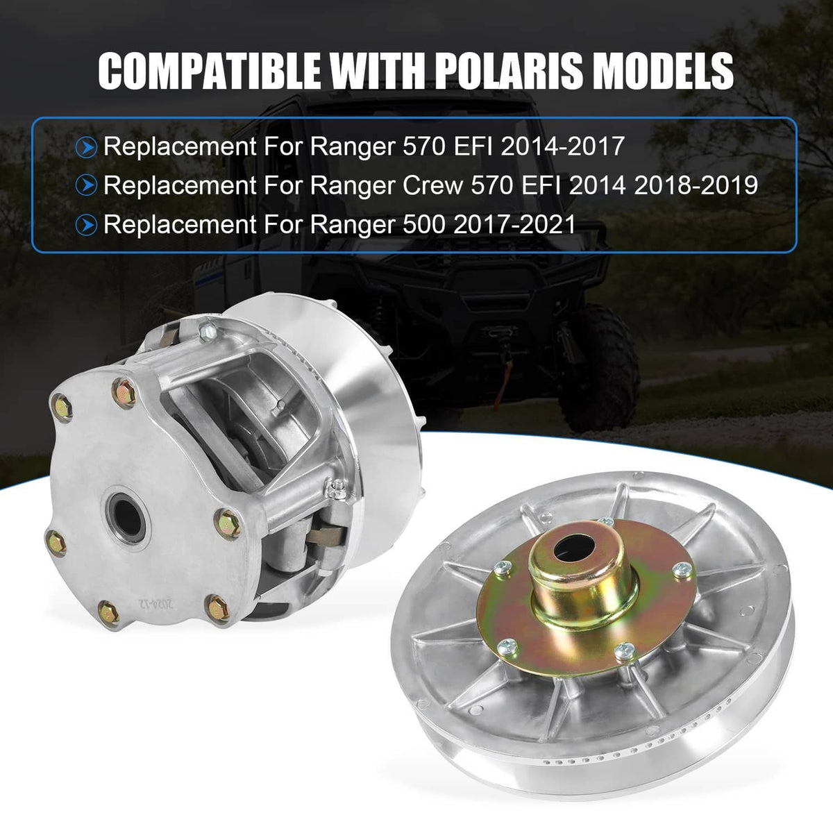 Bethesda Industrial Primary & Secondary Clutch w/ Belt Fits Polaris Ranger 570 2015 1323275 1323070