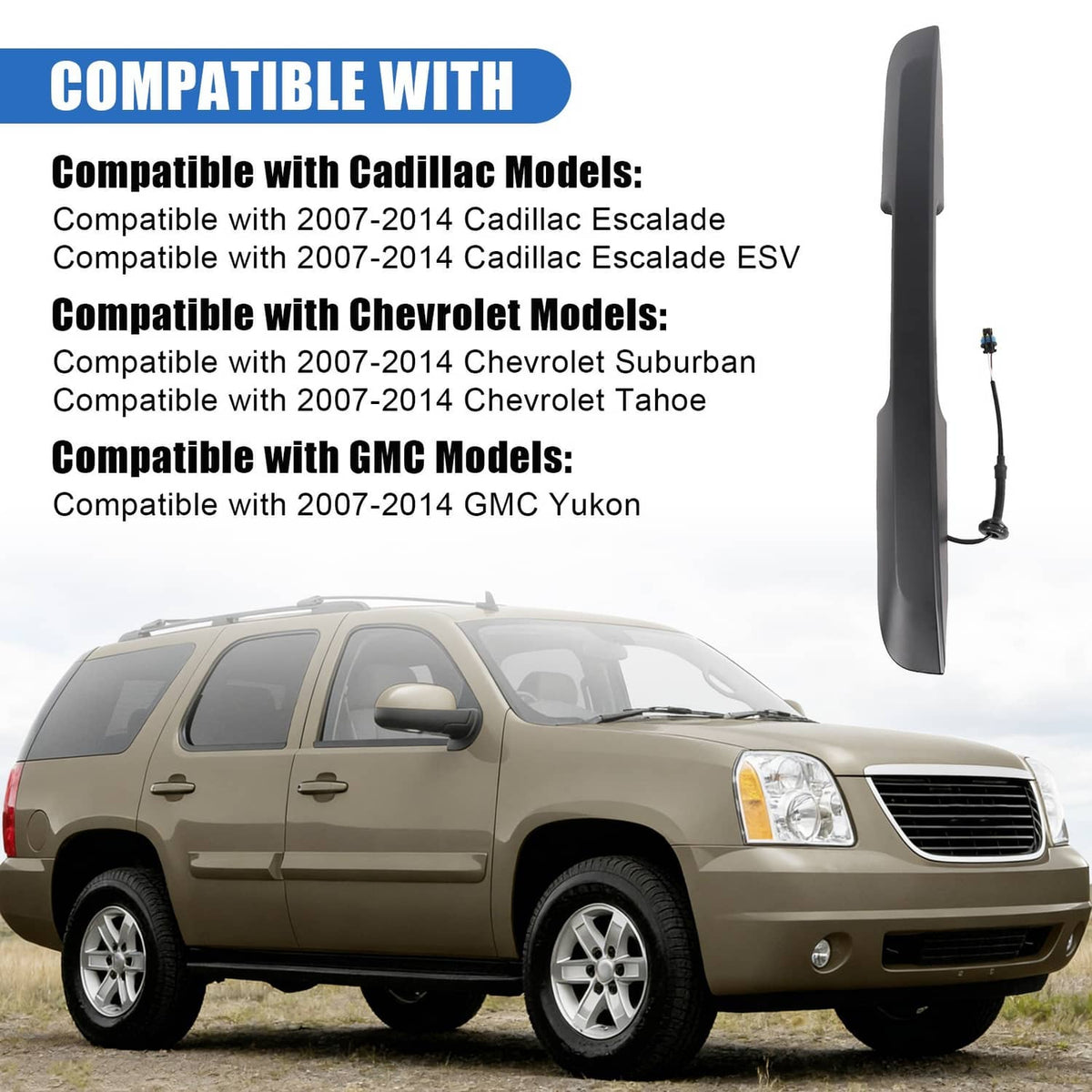 Bethesda Industrial Outside Lift Gate Handle Black For 07-14 Yukon Suburban Tahoe Escalade 25838218