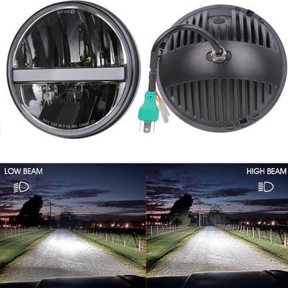 Bethesda Industrial Pair 7" inch Round Halo LED Headlights DRL Turn For Chevrolet Bel Air