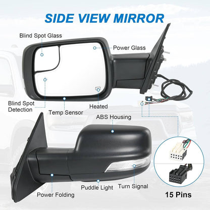 Bethesda Industrial For Dodge Ram 1500 2019-2024 Left Driver Side Mirror Heated Signal Blind Spot