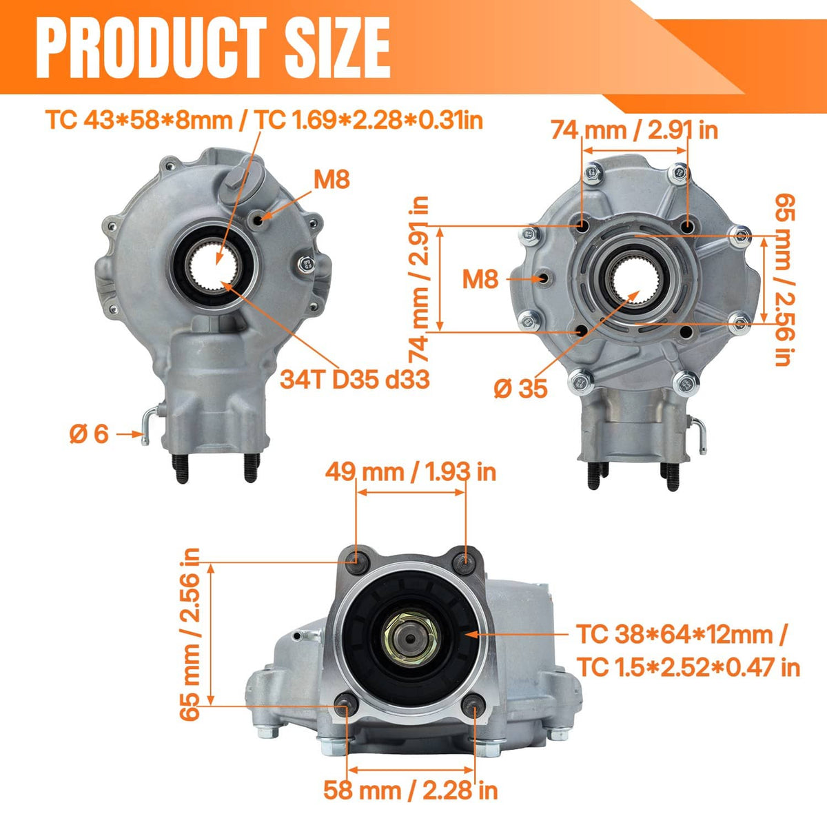 Bethesda Industrial Rear Differential Axle Shaft Wheel Hub For Honda TRX300Fw Fourtrax 300 1988-2000