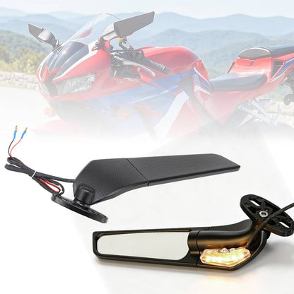 Bethesda Industrial Upgrade Wind Wing Side View Mirrors w/Turn Signal For Kawasaki Ninja 400 2018-24