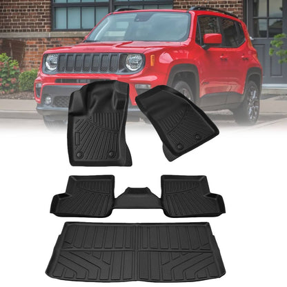 Bethesda Industrial For 2015-2023 Jeep Renegade TPE Floor Mats with Trunk Cargo Liners 3D Model 4Pcs