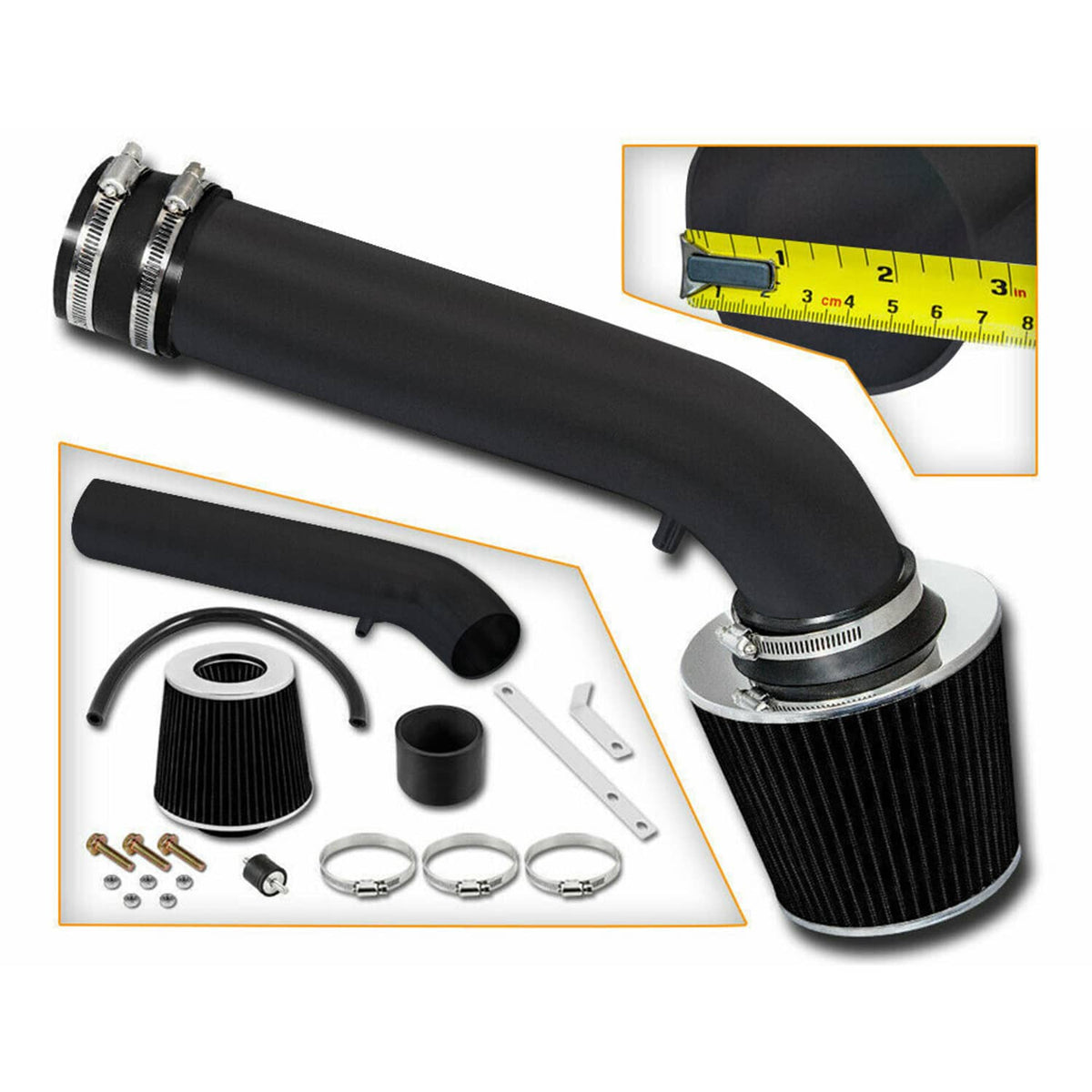 Bethesda Industrial 4" Cold Air Intake Kit + Heat Shield for 05-10 Dodge Chrysler HEMI 5.7L 6.1L V8