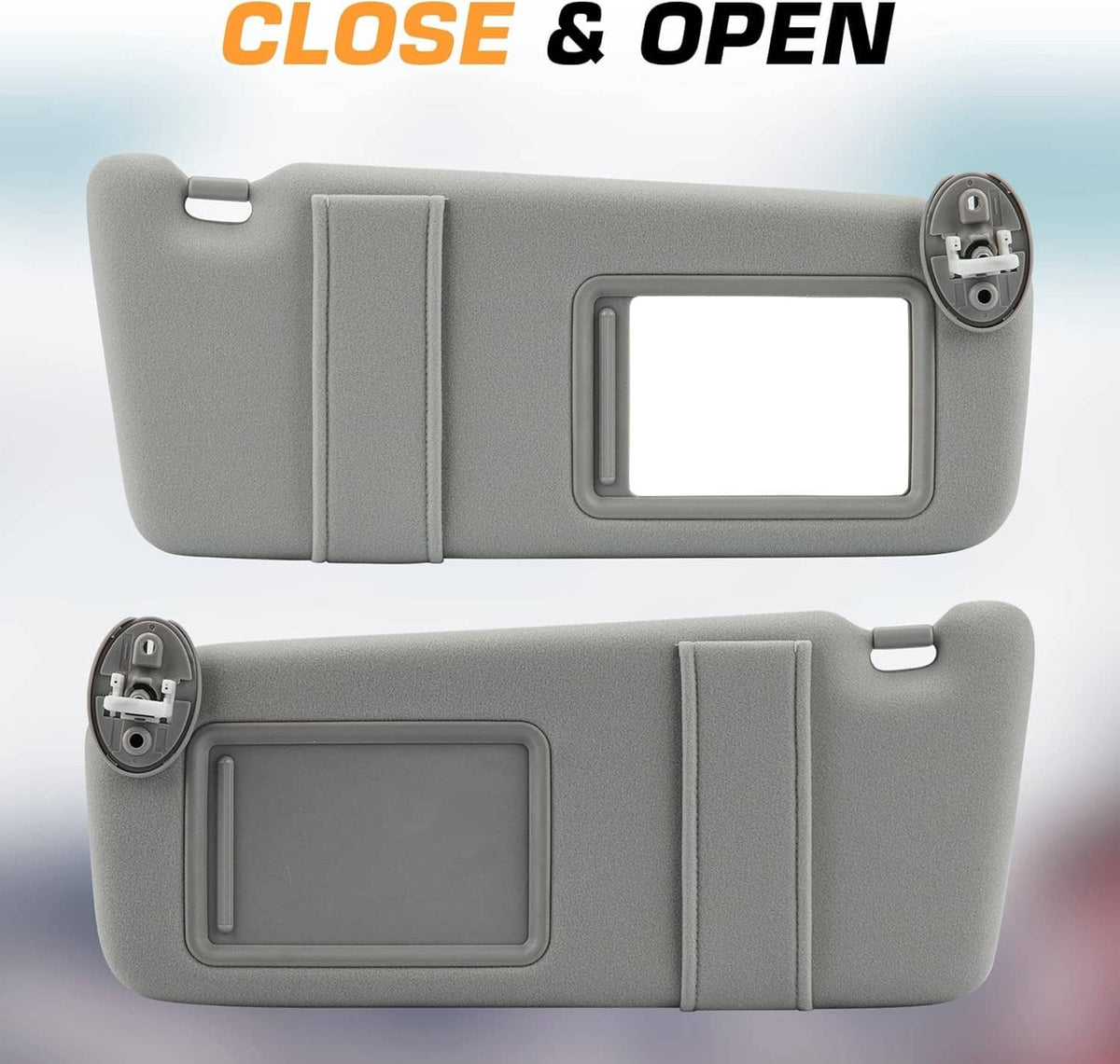 Bethesda Industrial Left and Right Gray Sun Visor Pair With Cover Trims for Toyota Venza 2009-2016