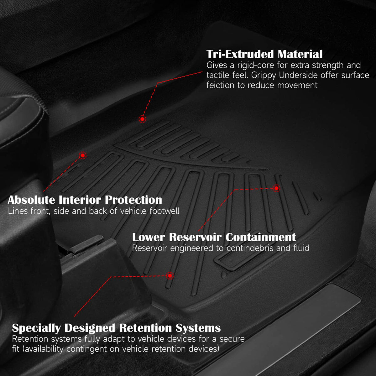 Bethesda Industrial For Chevrolet Silverado 2500HD/3500HD Crew Cab 2020-2024 Front & Rear Floor Mats