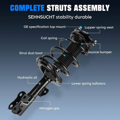Bethesda Industrial 2Pcs Front Complete Struts Shocks Absorbers For 2012-2017 Toyota Camry SE XSE