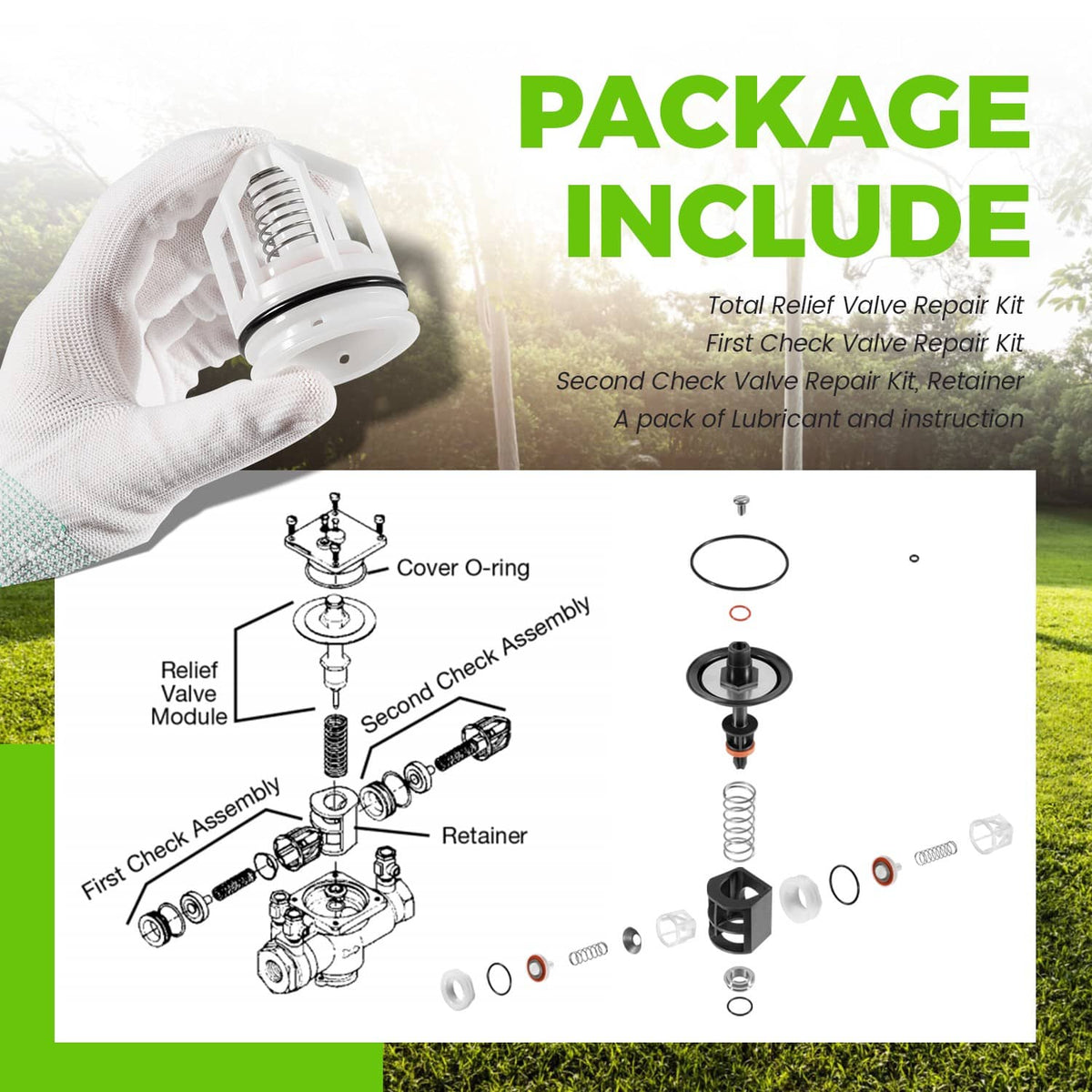 Bethesda Industrial 0887793 887793 RK 009M2-T Replace for Watts 009M2 1" Total Repair Kit for LF009
