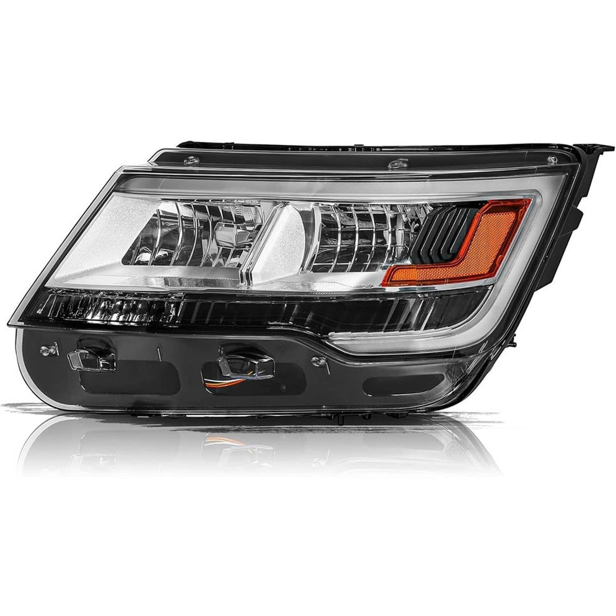Bethesda Industrial Driver Left Side Headlight w/ LED DRL For 2016-19 Ford Explorer Chrome Housing