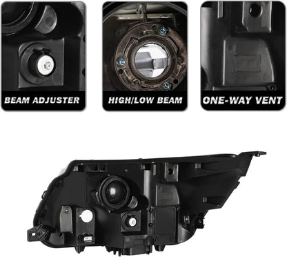 Bethesda Industrial New Right Side Headlights Assembly w/LED DRL For 2016-2019 Ford Explorer Chrome