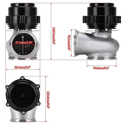 Bethesda Industrial 60MM V-Band Flange Clamp Wastegate EWG Waste Gate 10 & 18 PSI Spring Kits Black