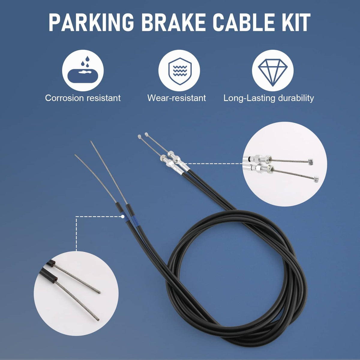 Bethesda Industrial UnIversal Emergency Parking Brake Cable Complete Kit Replace 330-9371