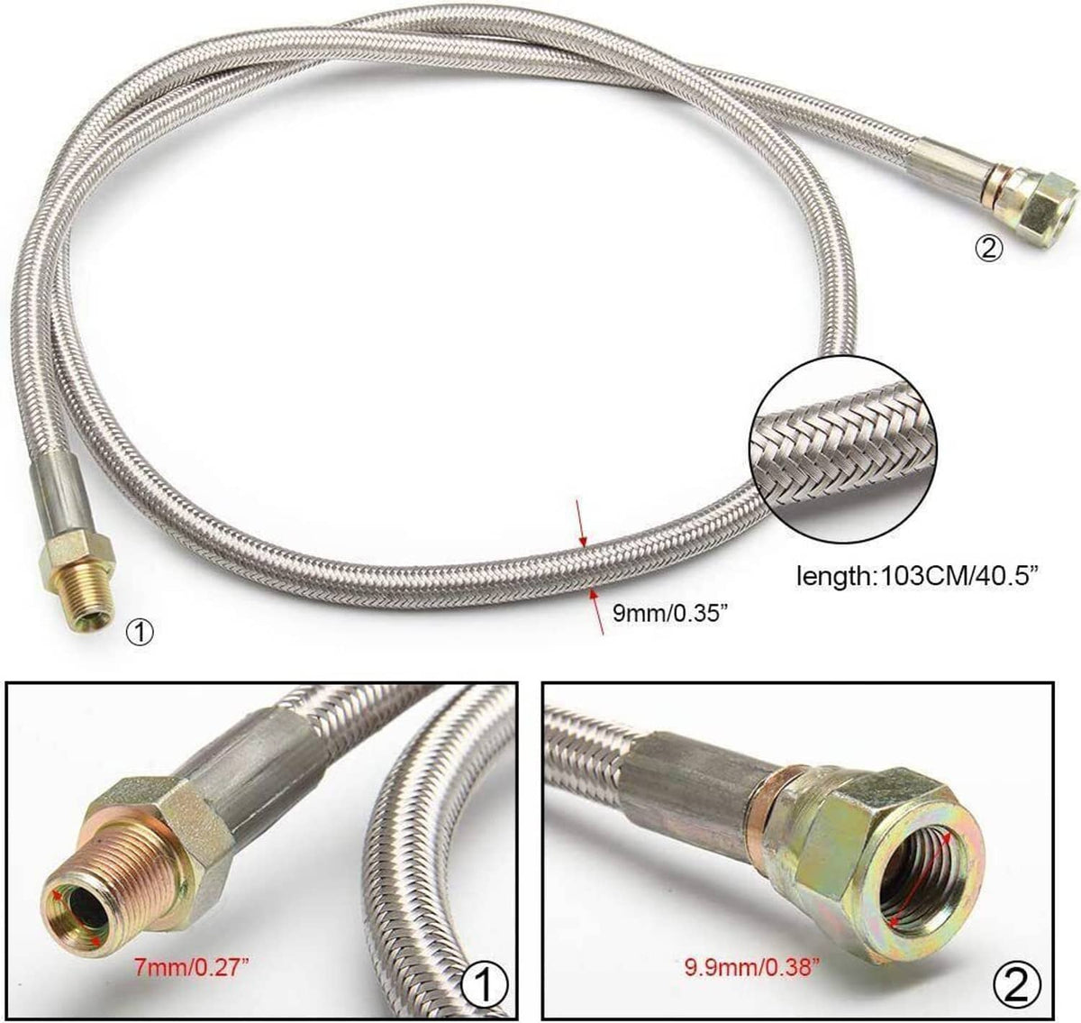 Bethesda Industrial Universal Turbo Oil Line Feed Kit w/ Return Drain Flange T3 T4 T04E Oil Pan Plug