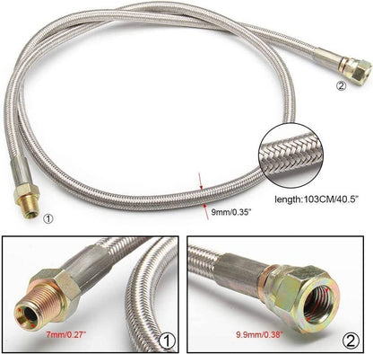Bethesda Industrial Universal Turbo Oil Line Feed Kit w/ Return Drain Flange T3 T4 T04E Oil Pan Plug