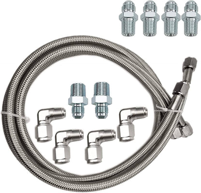 Bethesda Industrial SS Braided Transmission Cool Hoses Lines Kit For Chevy Ford TH350 700R4 TH400
